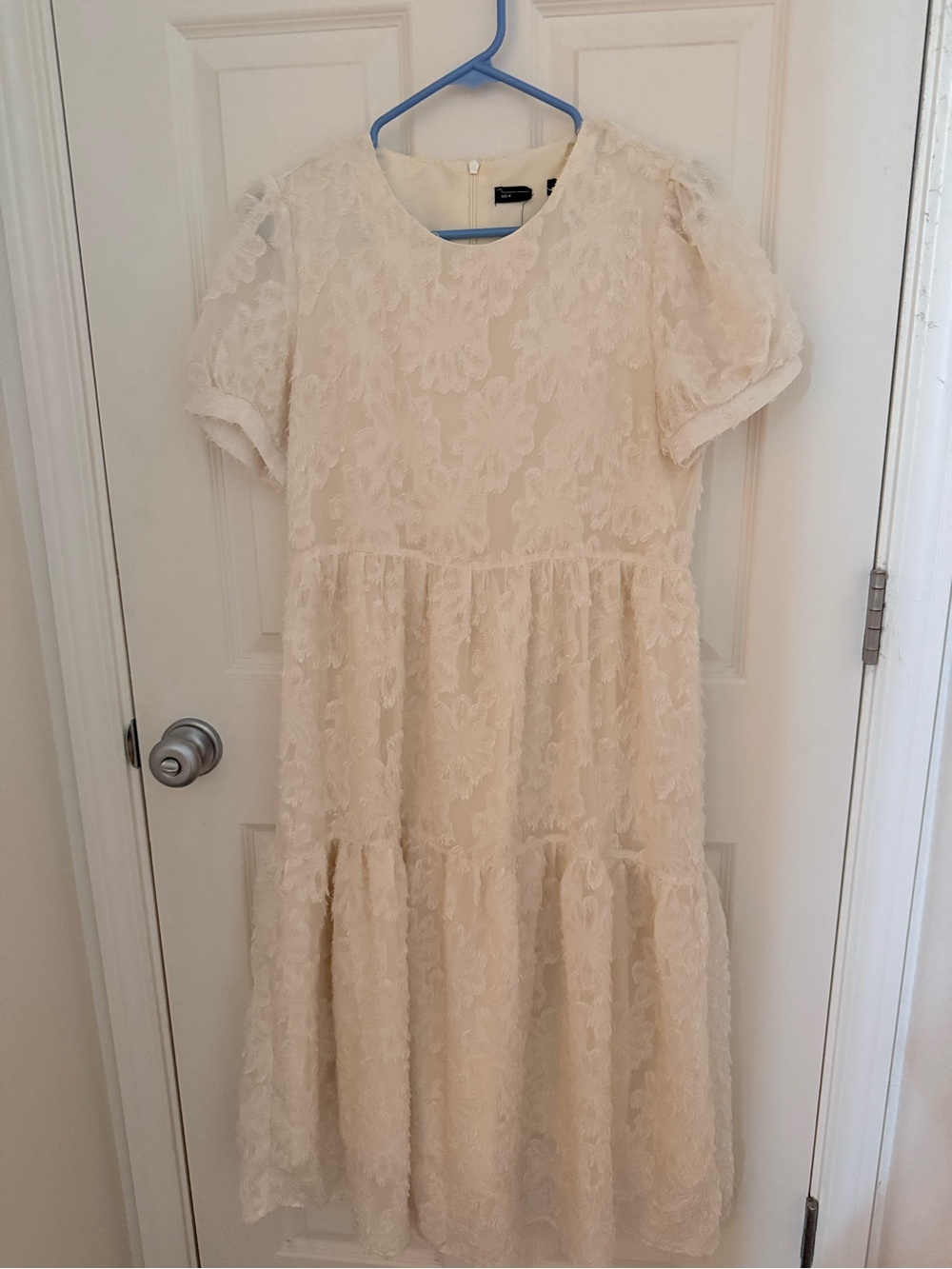 Cream Lace Tiered Kids Dress